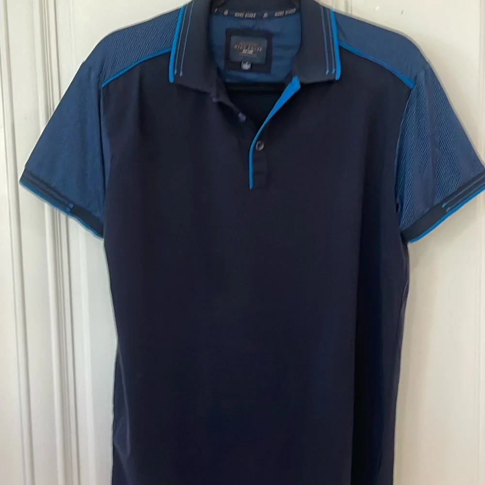 Marc Asher blue golf polo shirt size large